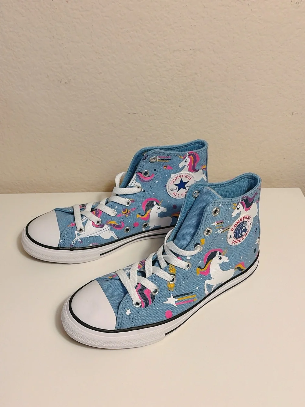 NEW Converse Unicorns Chuck Taylor All Star Hi Kids Blue High Top Shoes 665472C